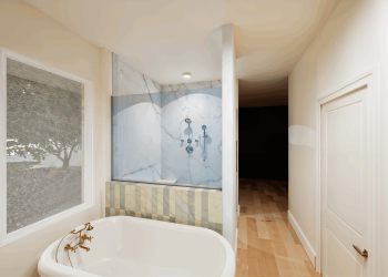 Freestanding Tub 3D Rendering